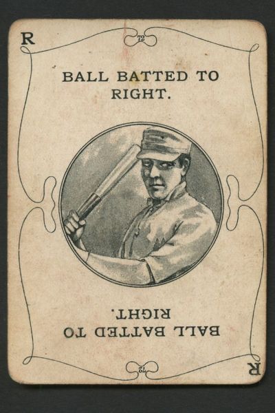1911 Game Card Ball Batted to Right